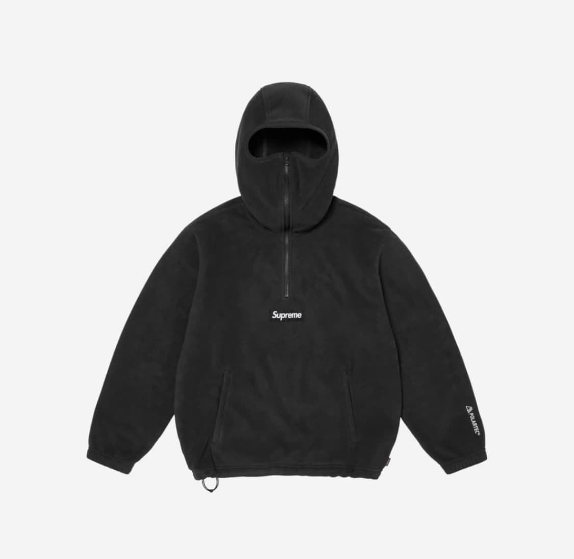 [L] 슈프림 폴라텍 페이스마스크 하프 집 후드 블랙 24FW 상품이미지2