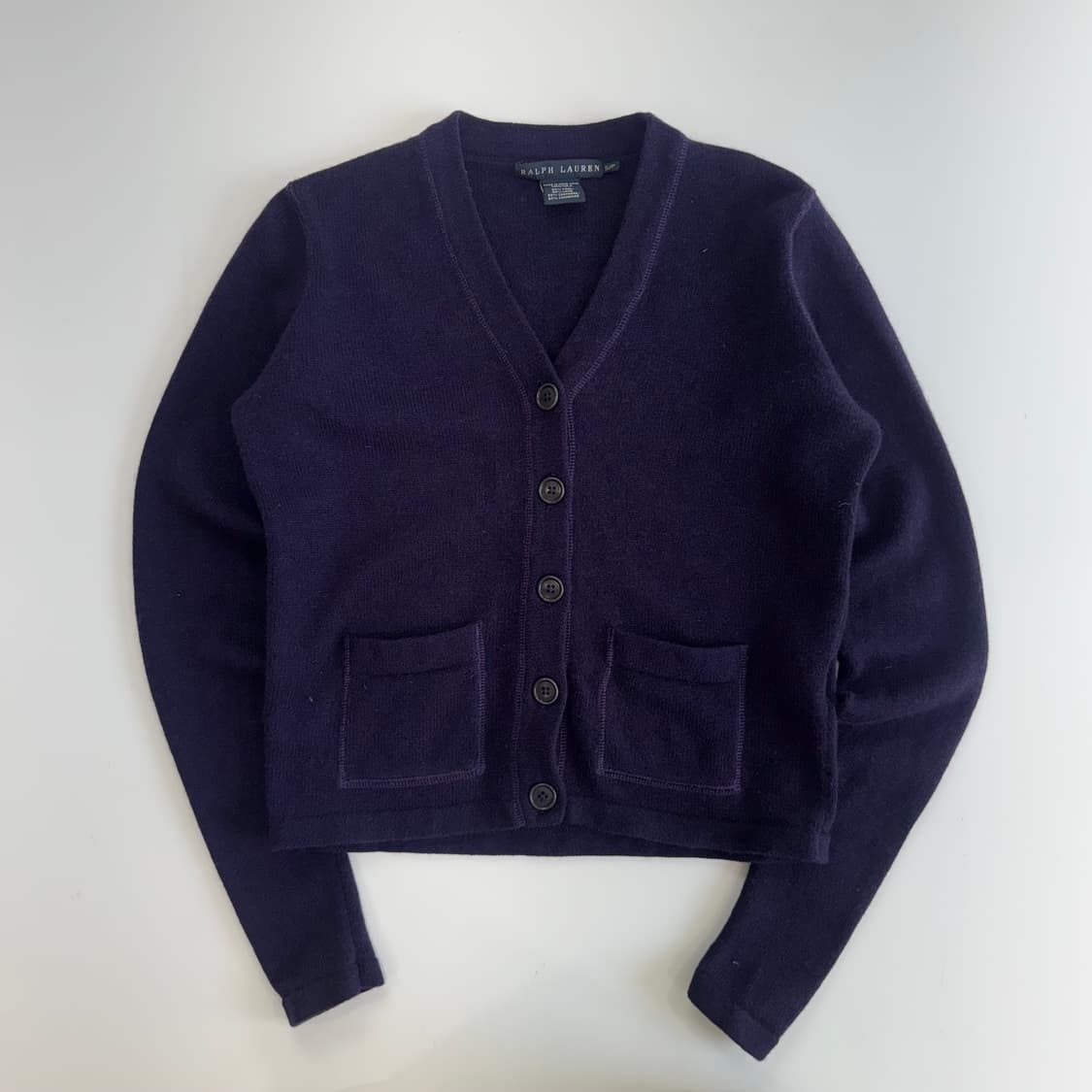 Polo 폴로 다크 퍼플 투 포켓 니트 가디건 상품이미지3