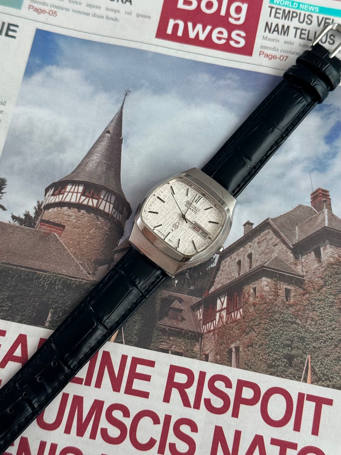 세이코 Seiko 쿼츠 스퀘어 린넨 다이얼 상품이미지2