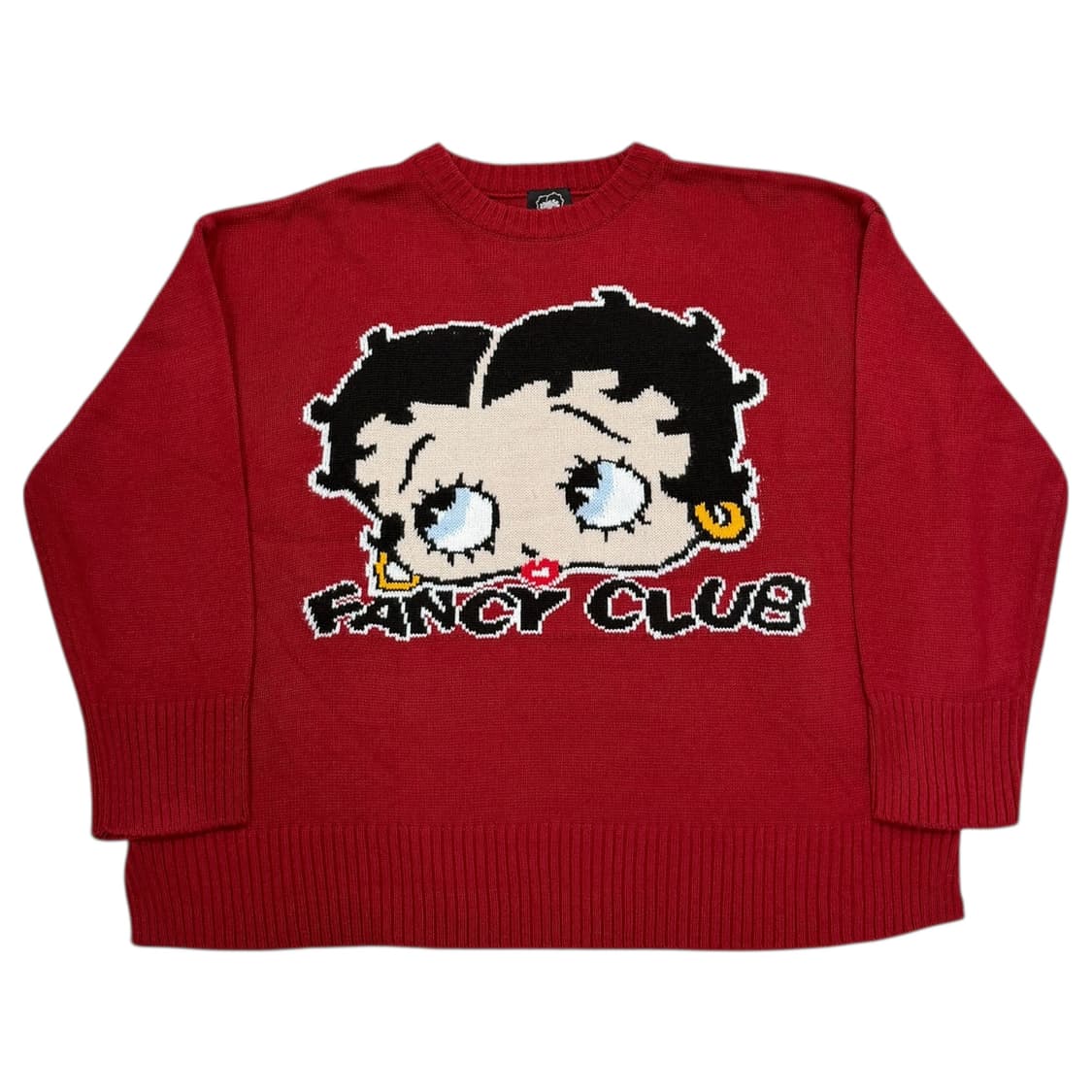 네스티킥 X 베티붑 옆트임 니트 레드 S 상품이미지1