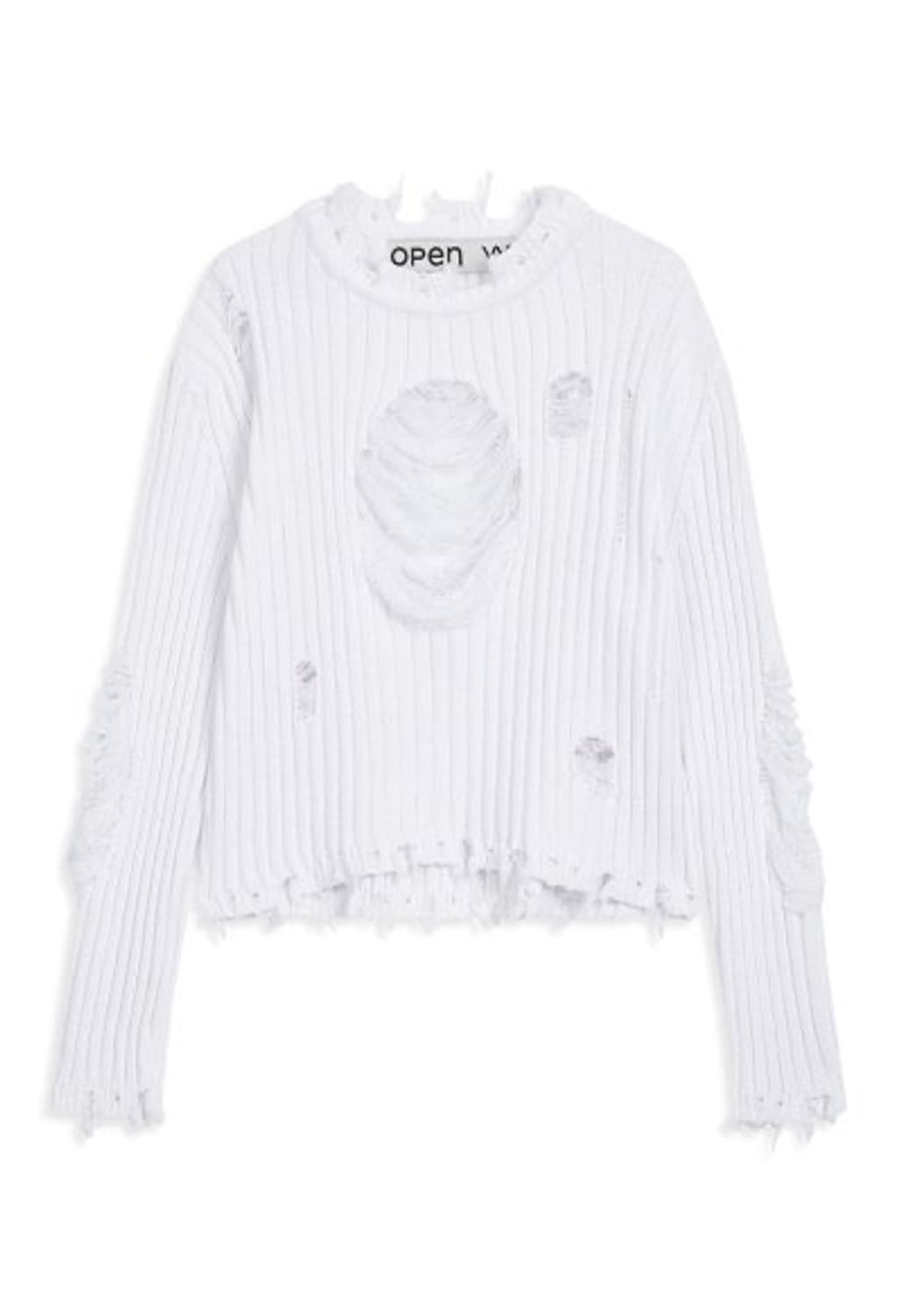 [고민시 착용] 오픈 와이와이 데미지 하트 풀오버 니트 스웨터 상품이미지3