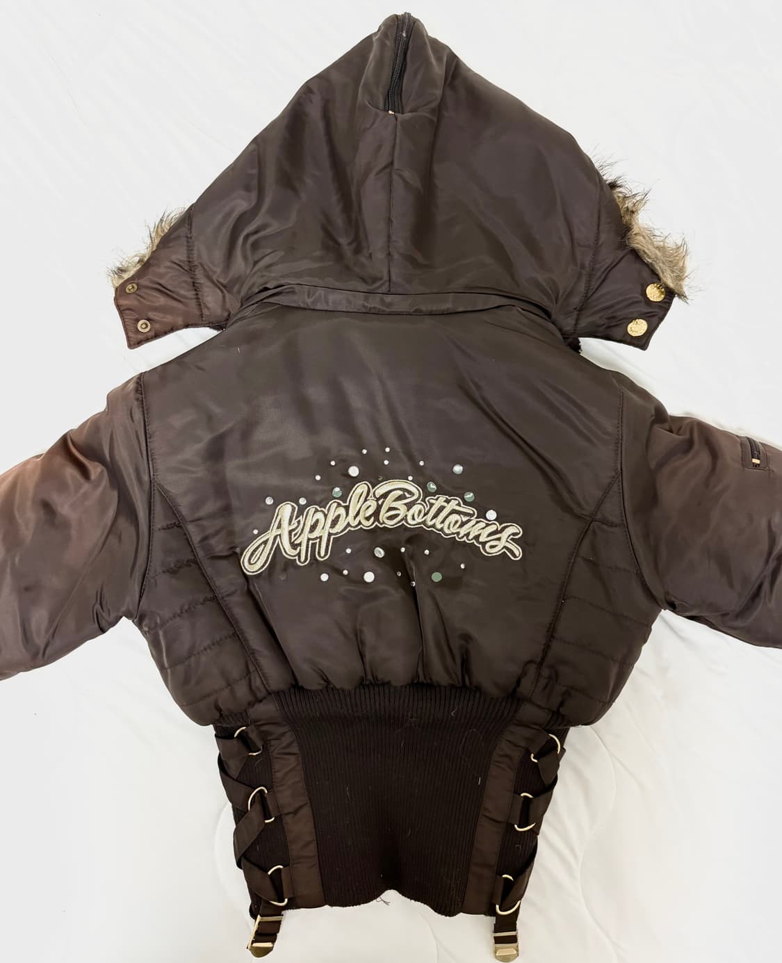 오네갸루 아일렛 라쿤퍼 후드 크롭패딩 상품이미지2