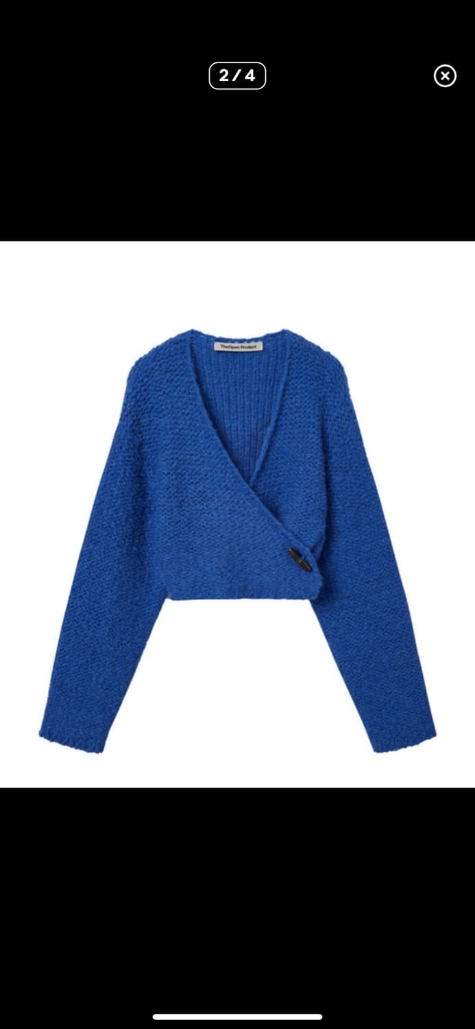 더오픈프로덕트) 랩크롭 가디건 블루 상품이미지2