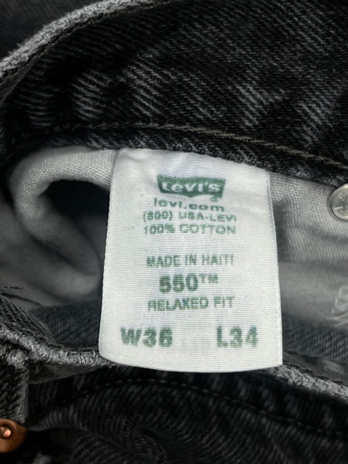 리바이스 00s 550 블랙 데님 팬츠 / 34 x 33 상품이미지7