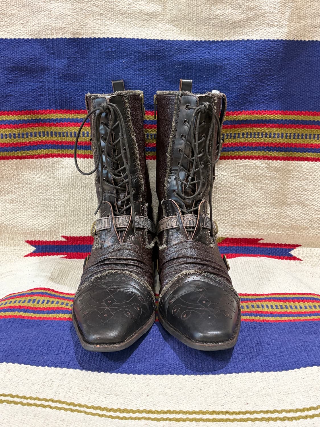 Western lace up grunge boots /웨스턴 그런지 부츠 상품이미지2