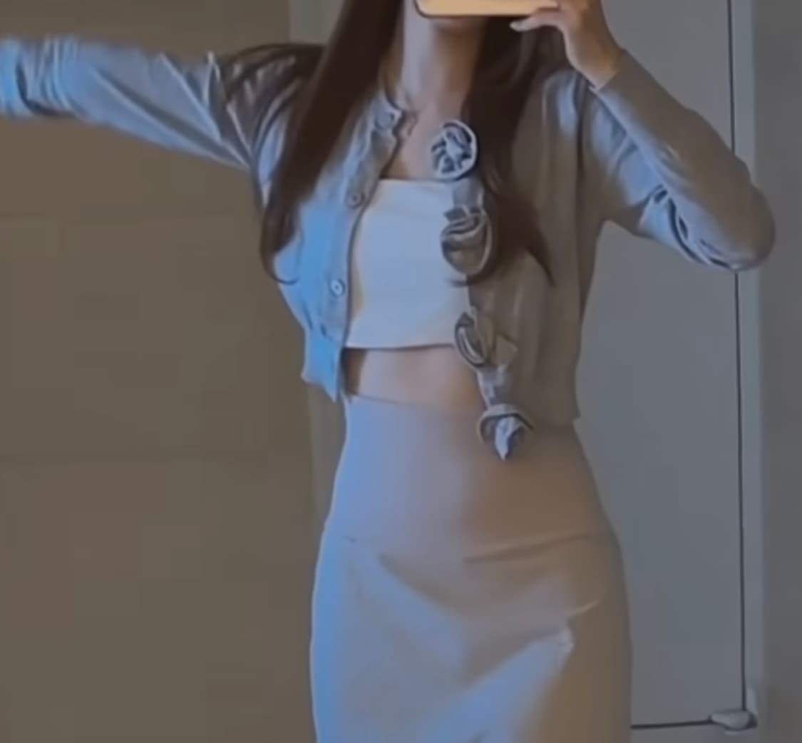 treaturself rose motif cardigan gray 상품이미지2