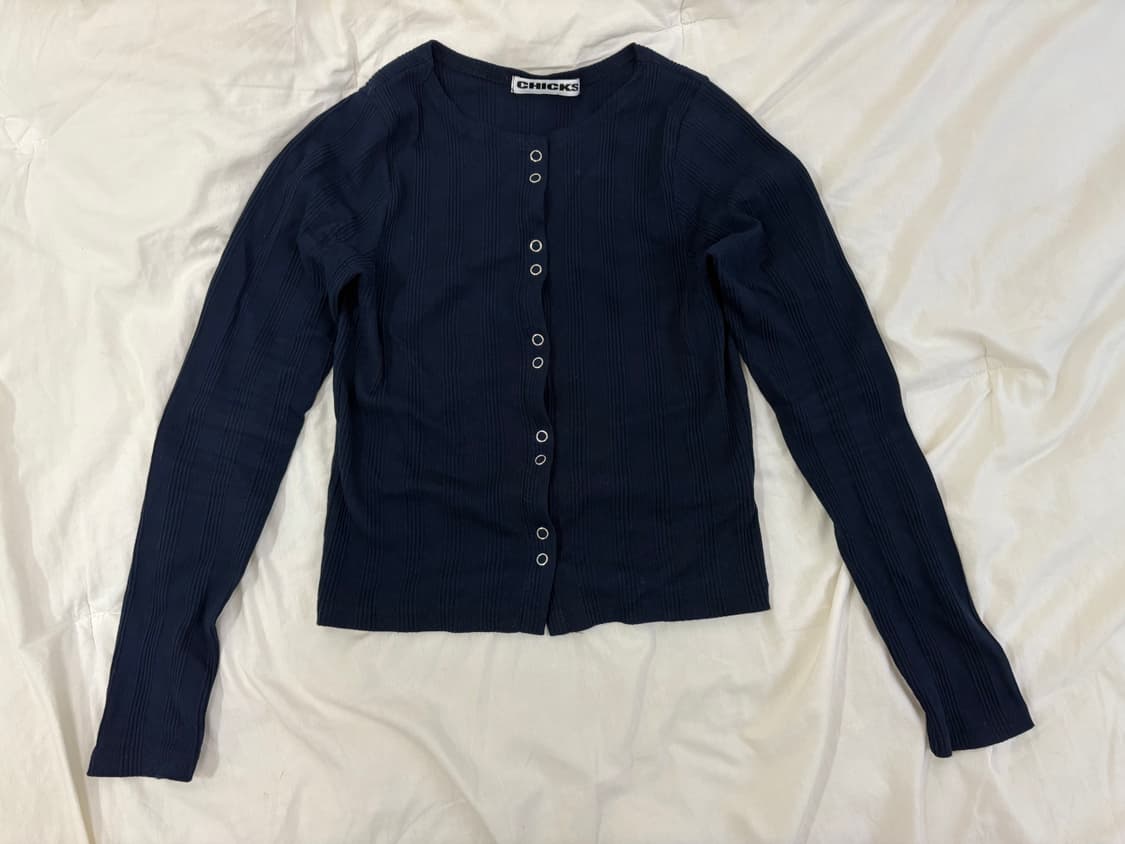 칙스 스냅 가디건 네이비 상품이미지3