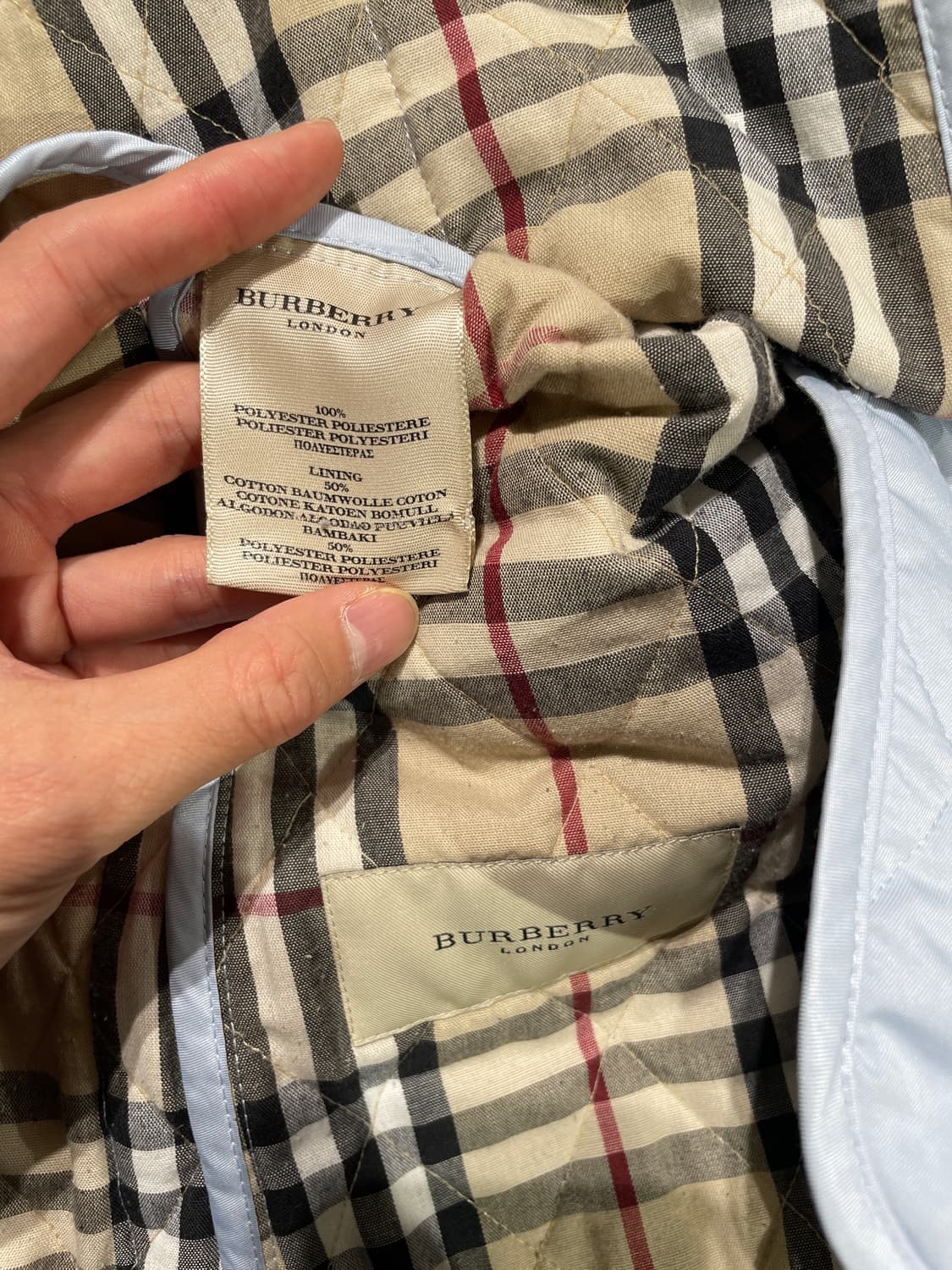 버버리 스카이 블루 버튼 퀼팅 자켓 상품이미지8