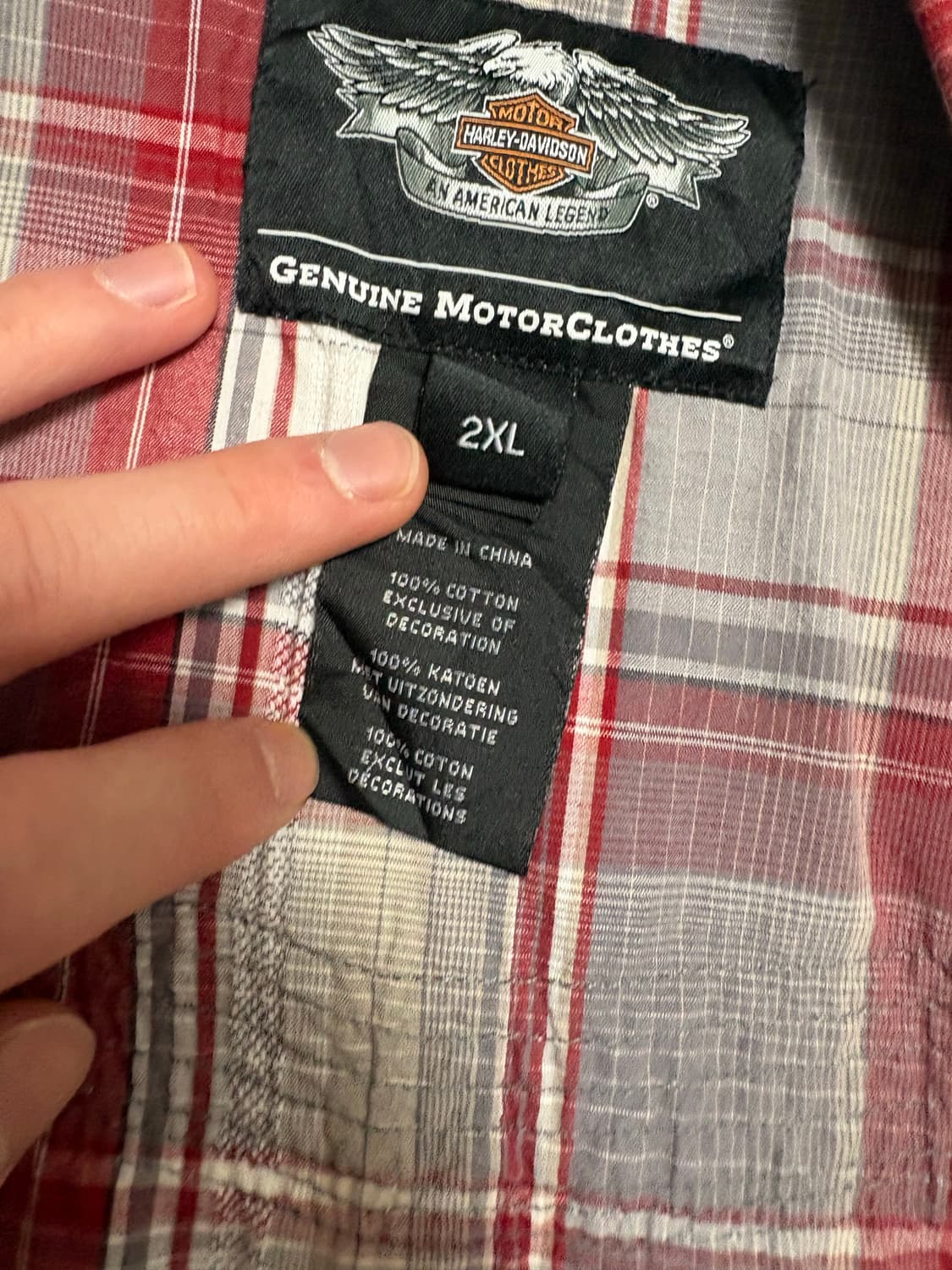 [2XL] 할리데이비슨 체크패턴 반팔 셔츠 상품이미지3