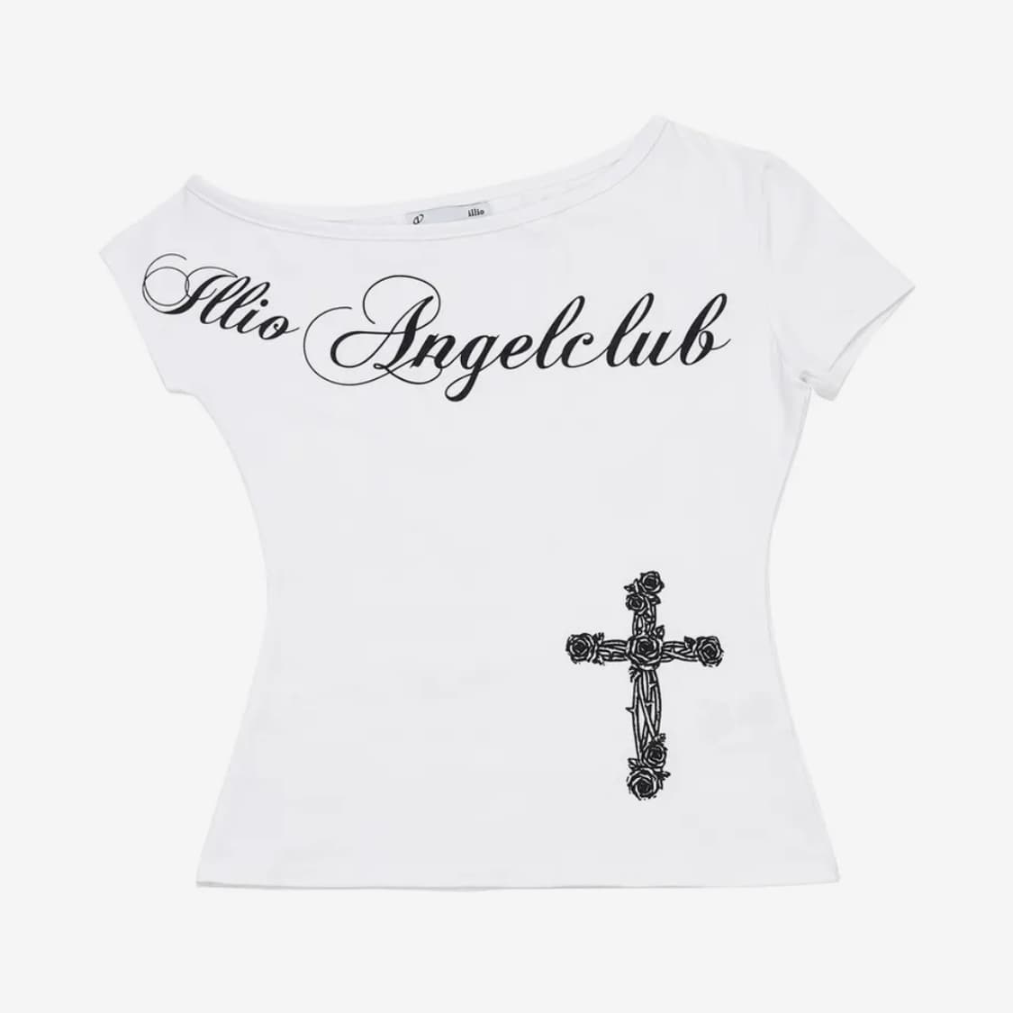 White Angel one shoulder t-shirts 상품이미지3