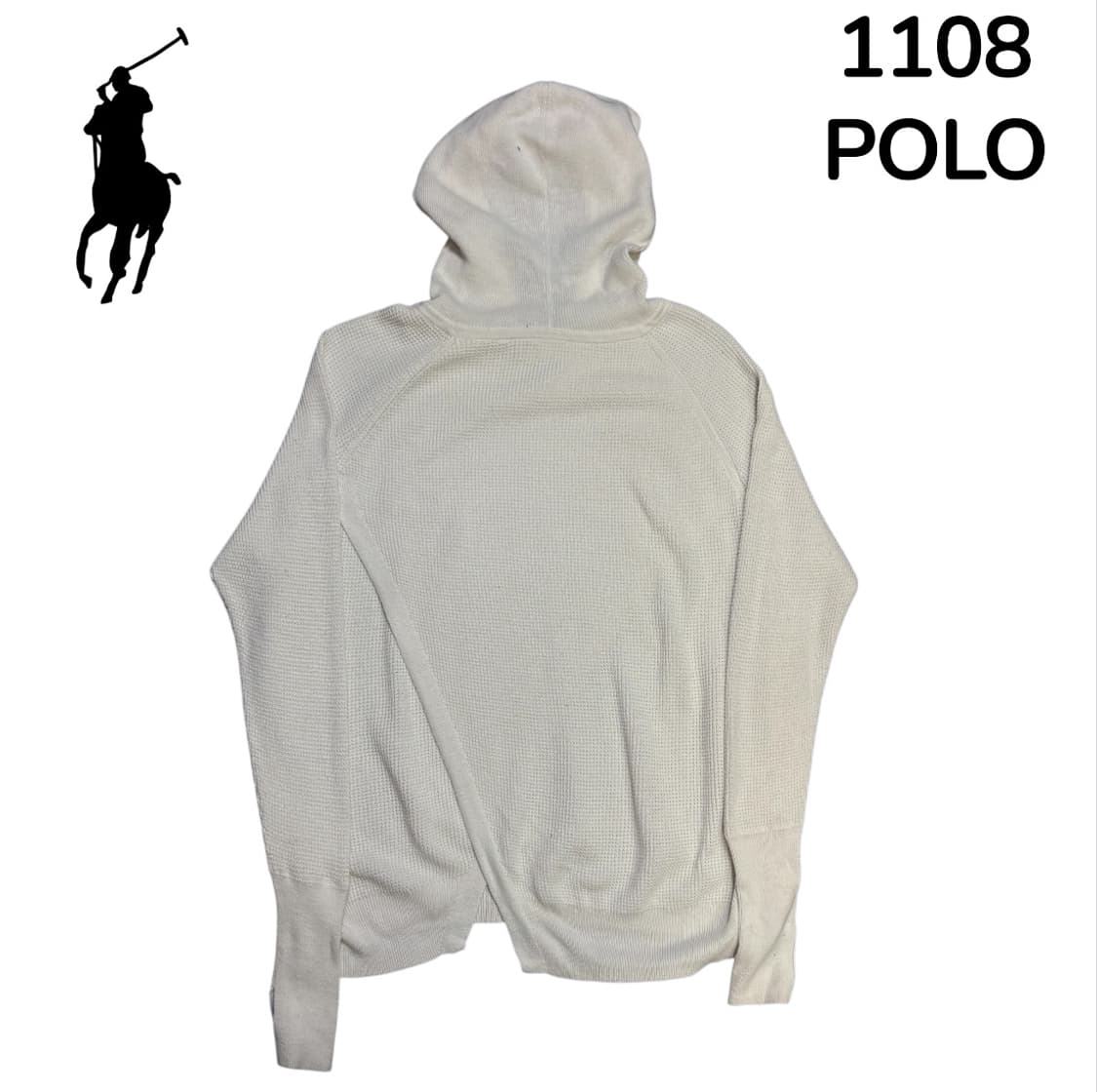 폴로 랄프로렌 절개 디테일 여성용 와플 후드티 S 상품이미지3