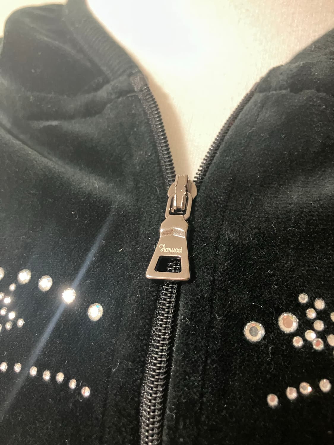 피오루치 fiorucci 벨루어 큐빅 후드집업 y2k 딱붙핏 상품이미지4