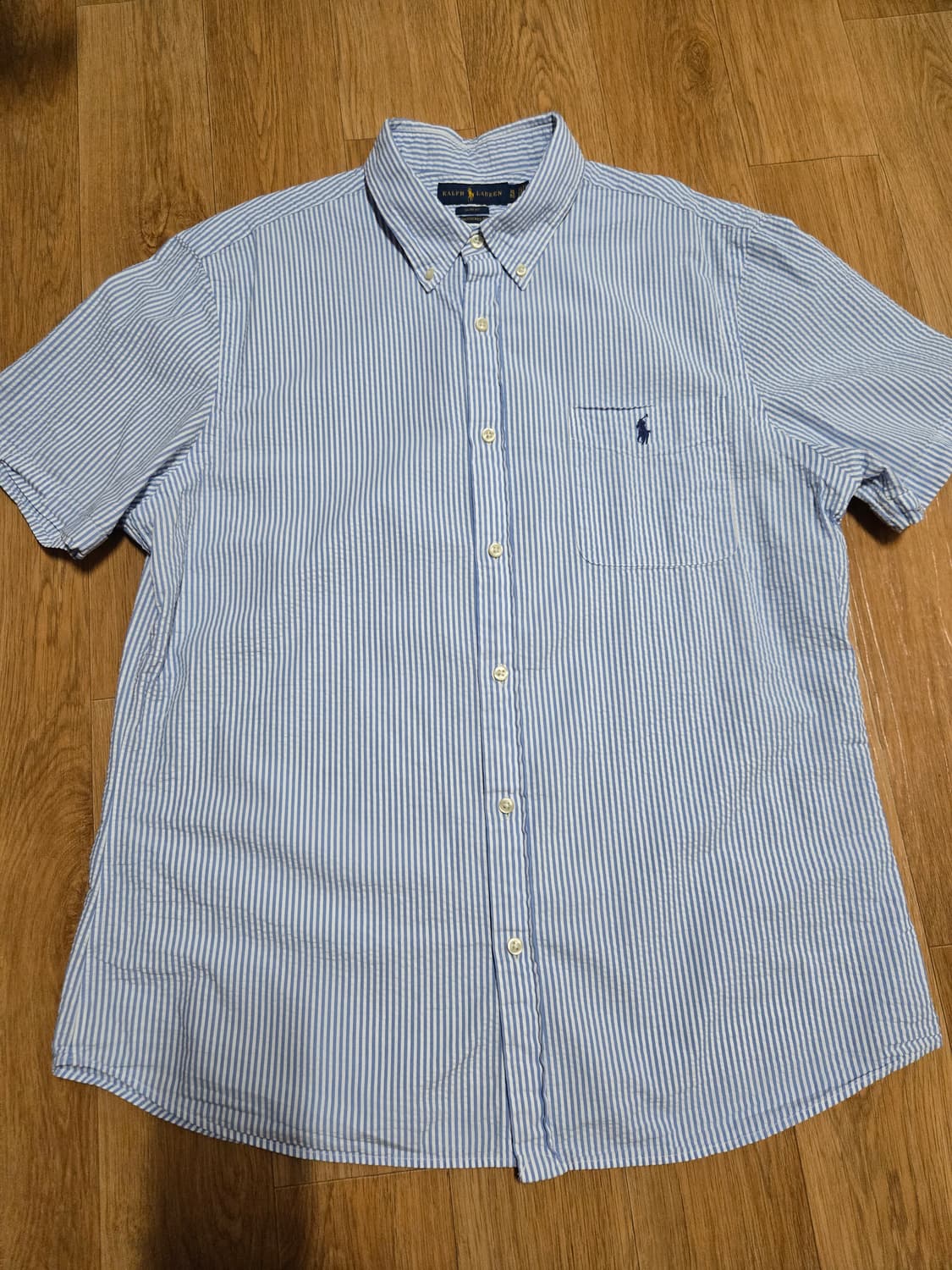 폴로 랄프로렌 정품 남성 스트라이프 시어서커 반팔 셔츠 상품이미지3