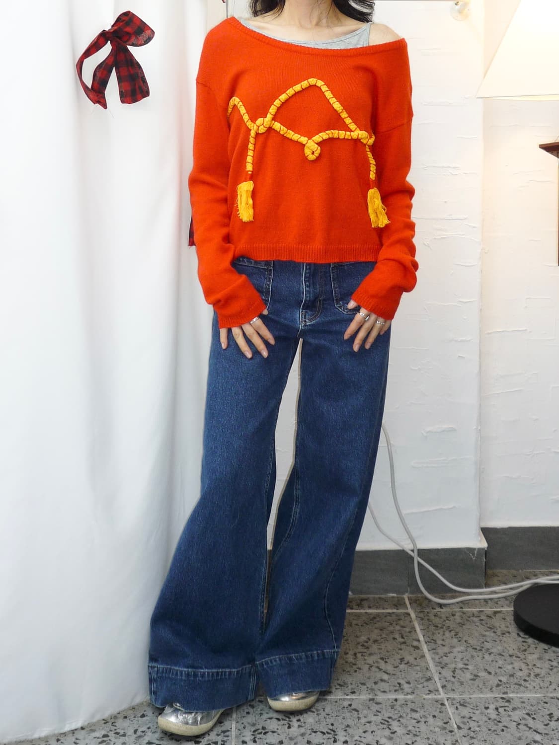 lope line red knit 상품이미지2