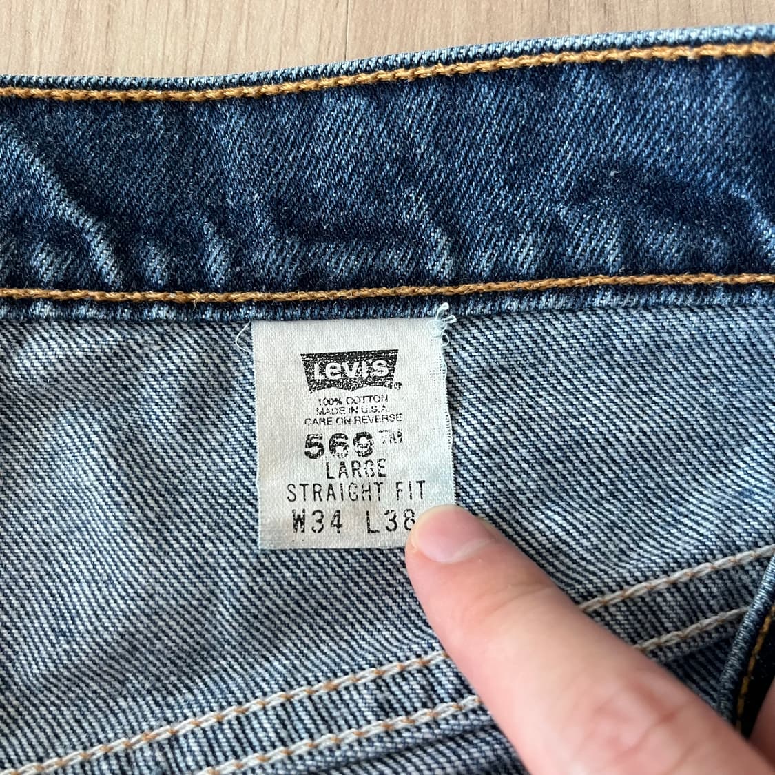 [34X38] 90s 빈티지 리바이스 569 인디고 made in usa 상품이미지2