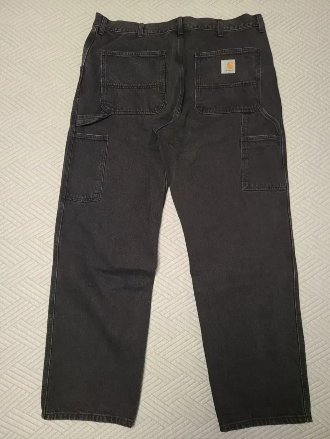 칼하트WIP 싱글 니 팬츠 스미스 블랙 스톤 워시드 W38 L32 상품이미지5