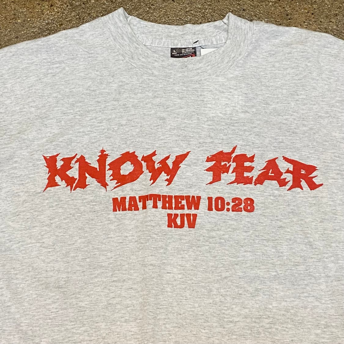 미국 빈티지  80s KNOW FEAR 프린팅 반팔티 락티셔츠 상품이미지4