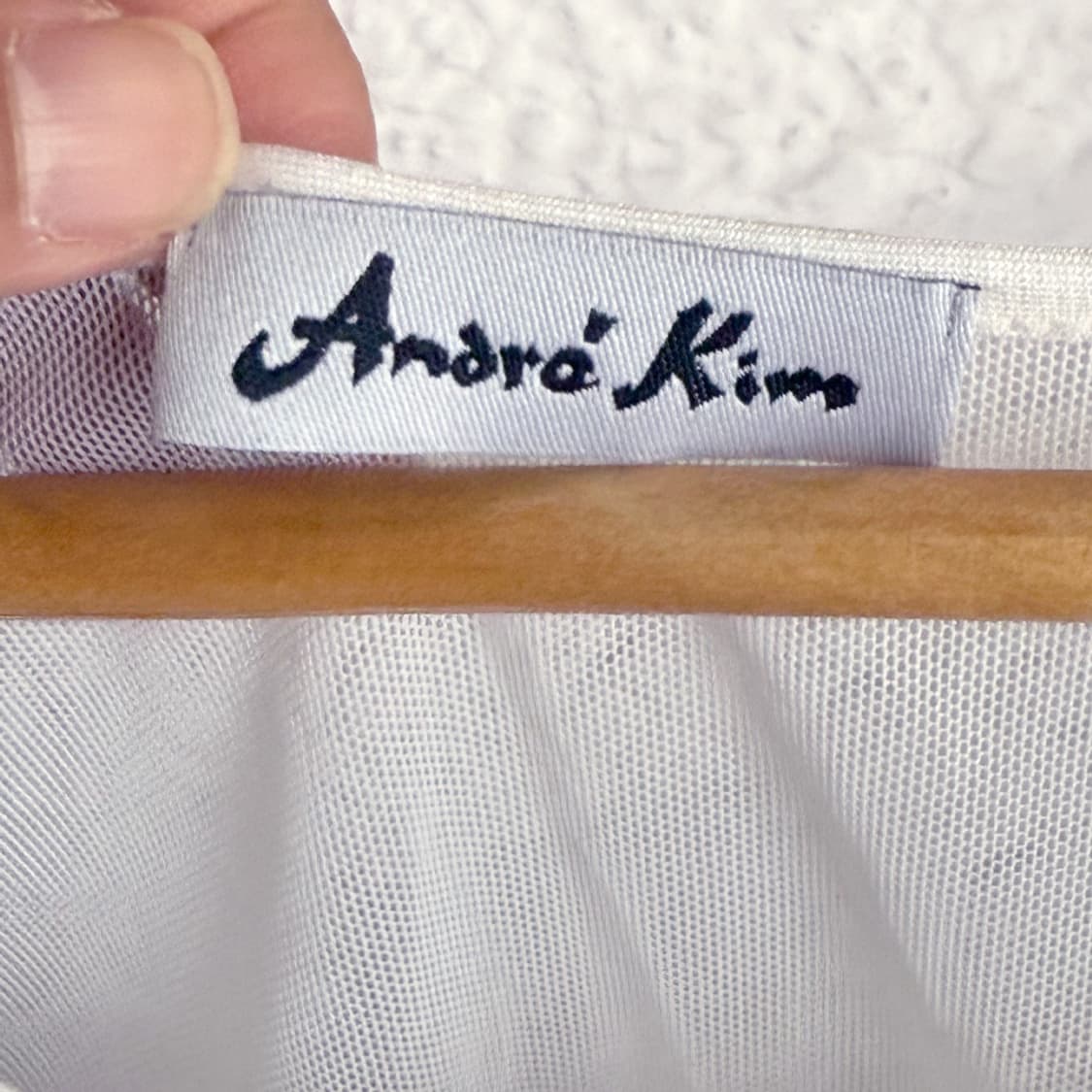 [ANDRÉ KIM] 레이스 시스루 슬리브리스 탑 상품이미지4