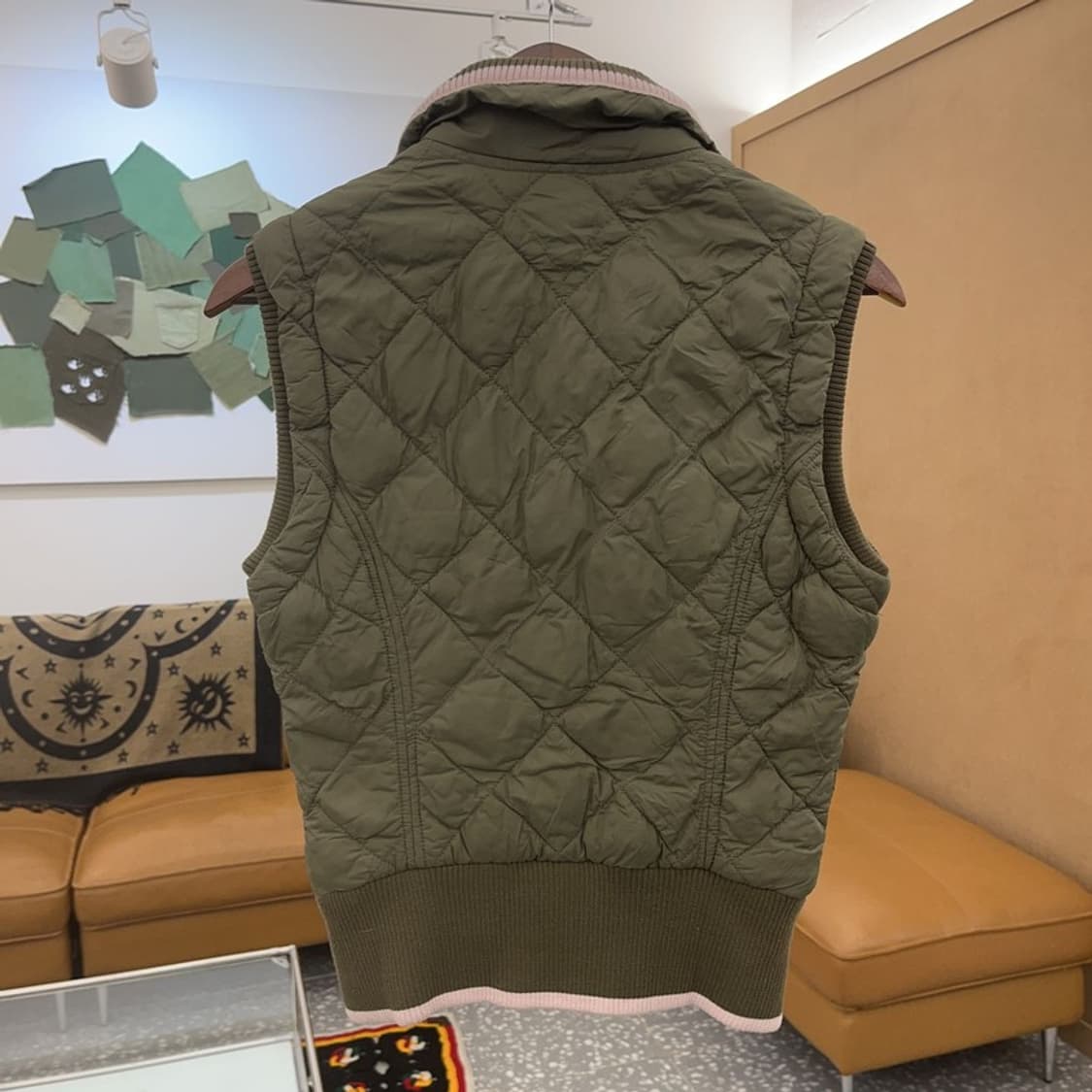 타미힐피거 슬림핏 말차카키 경량 패딩 조끼 S C07287 상품이미지4