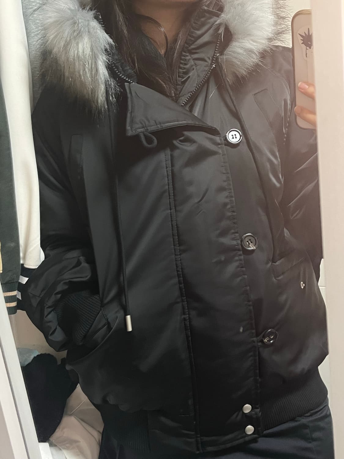 블랙 퍼 점퍼 상품이미지3