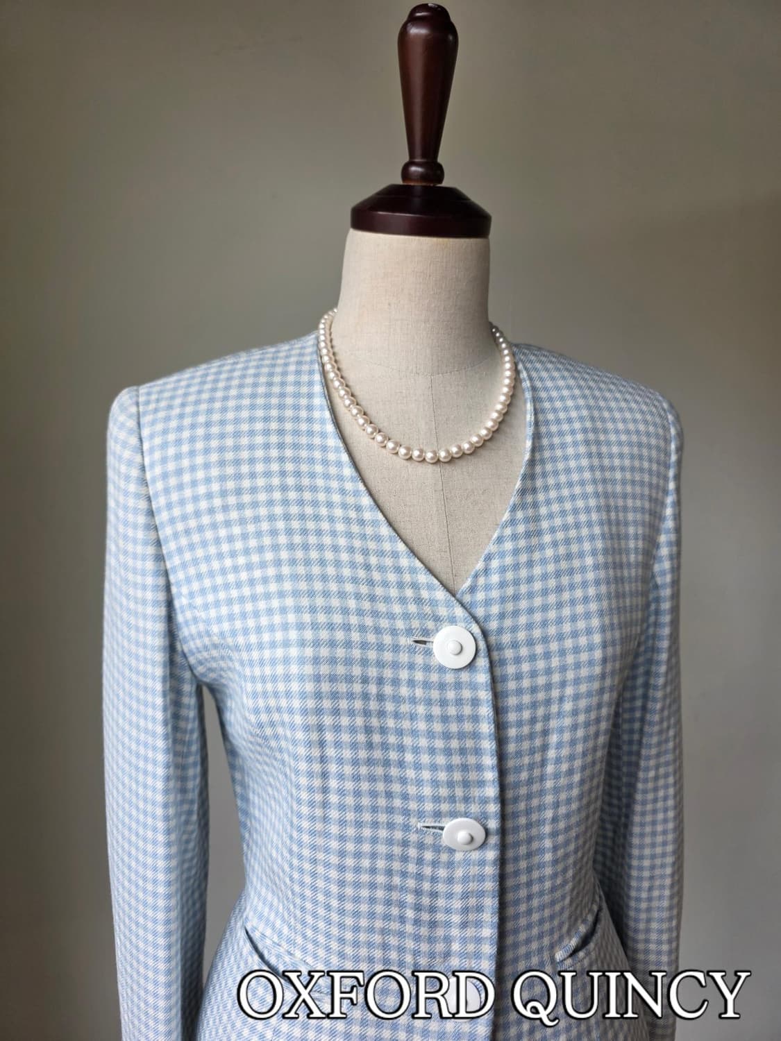 옥스포드 퀸시 소라 깅엄체크 자켓 상품이미지1