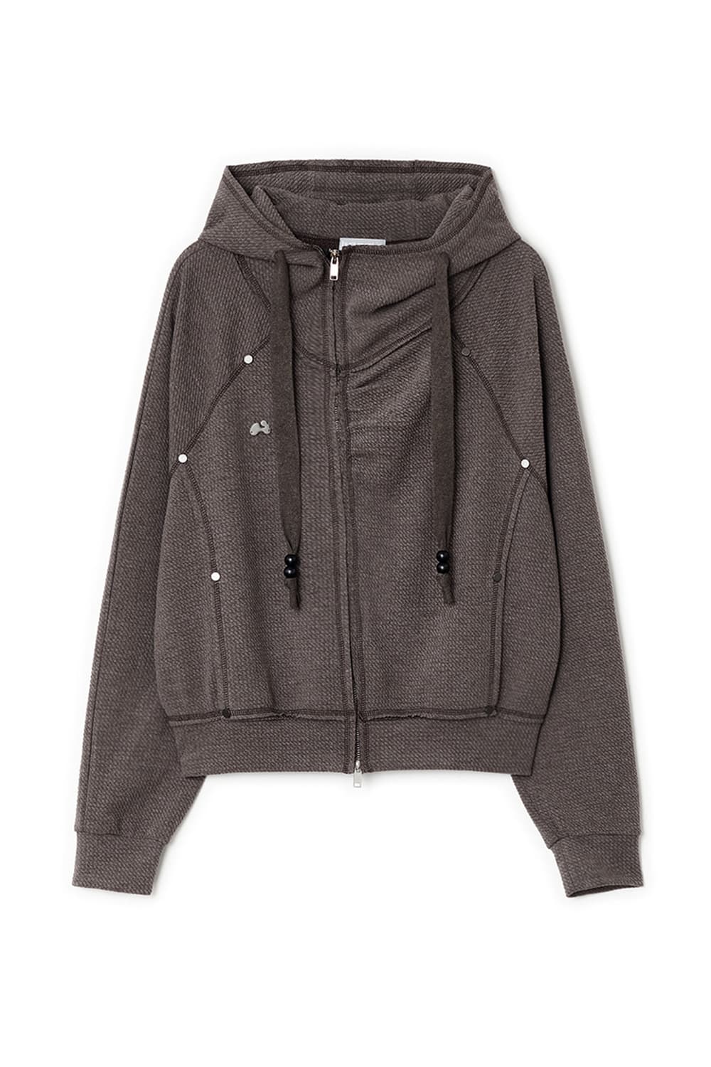 허그유어스킨 셔링 하이넥 후드집업 상품이미지2