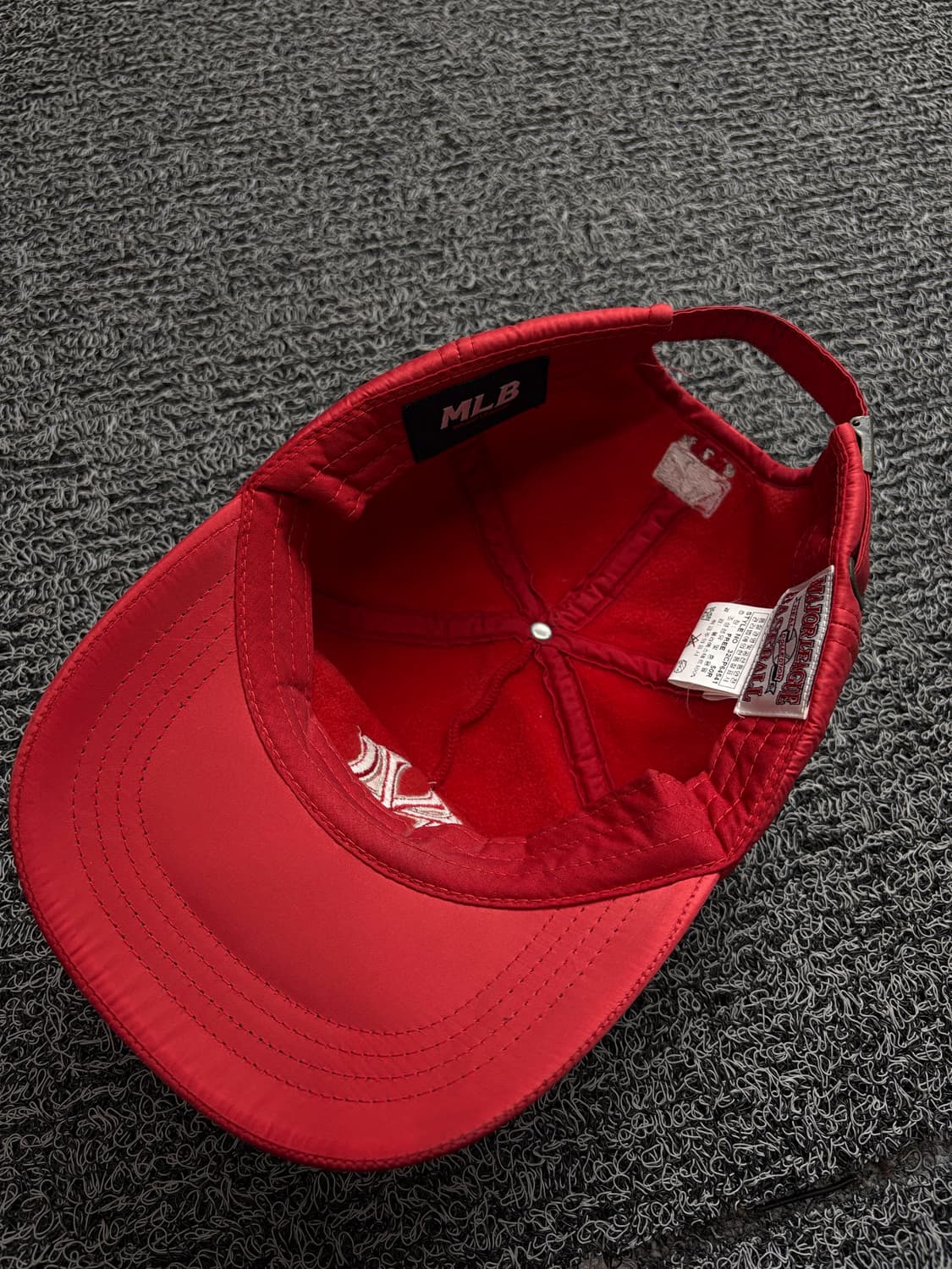 MLB 뉴욕 양키스 빅로고 사틴 레드 베이스볼 캡 1922 상품이미지6