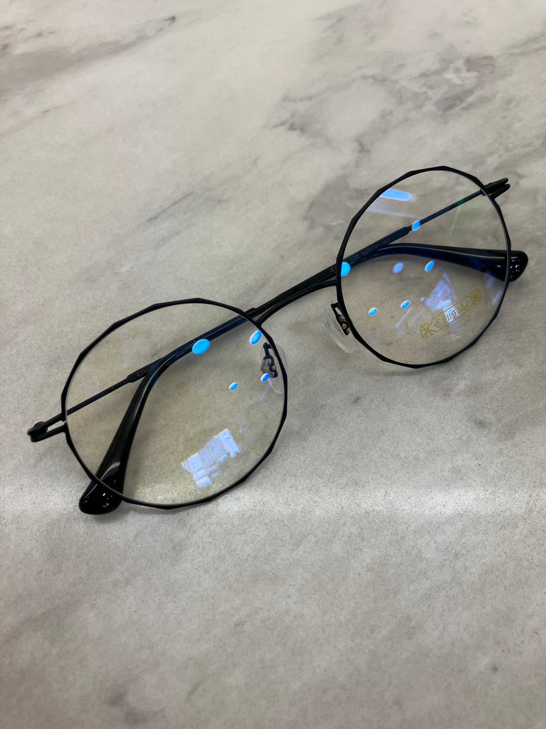 크루세이드 Crusade 블랙 다각 라운드 메탈테 안경 상품이미지1