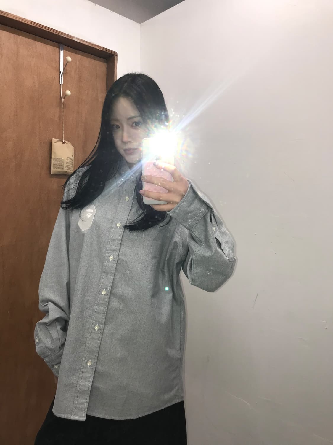 A BATHING APE Ape Head Oxford BD Shirt 상품이미지2