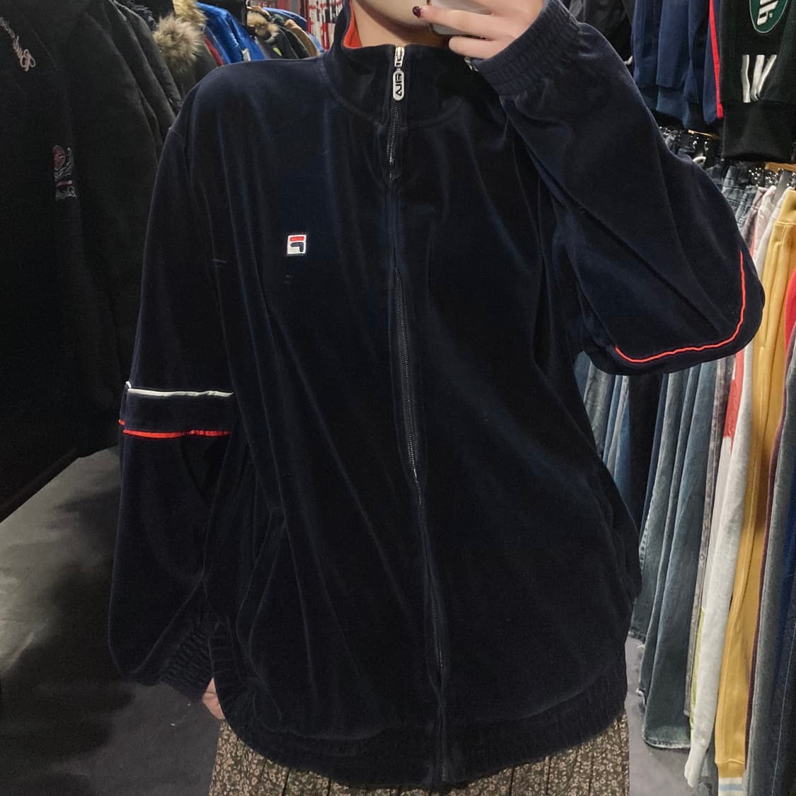 [IM] 필라 벨벳 집업 네이비 상품이미지2