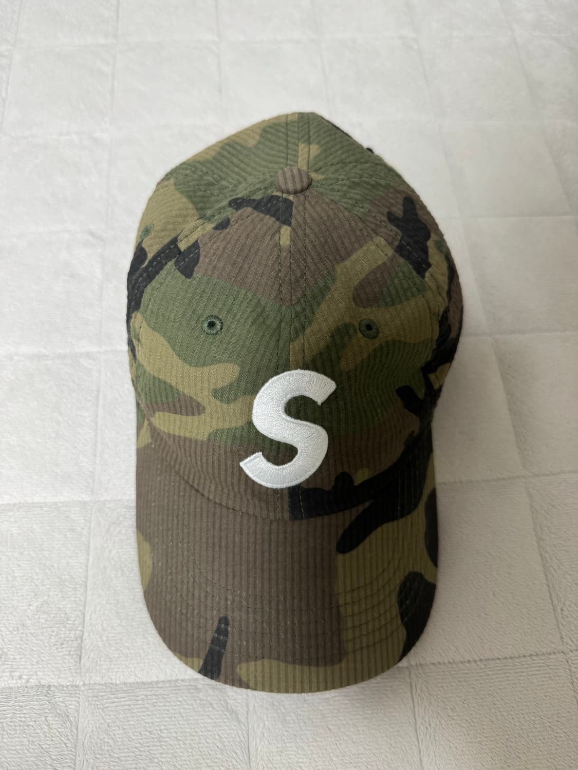 슈프림 S로고 시어서커 6패널 볼캡 우드랜드 카모 상품이미지1