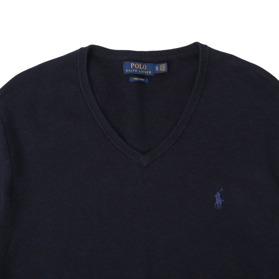 폴로 랄프로렌 네이비 피마코튼 브이넥 니트 상품이미지2
