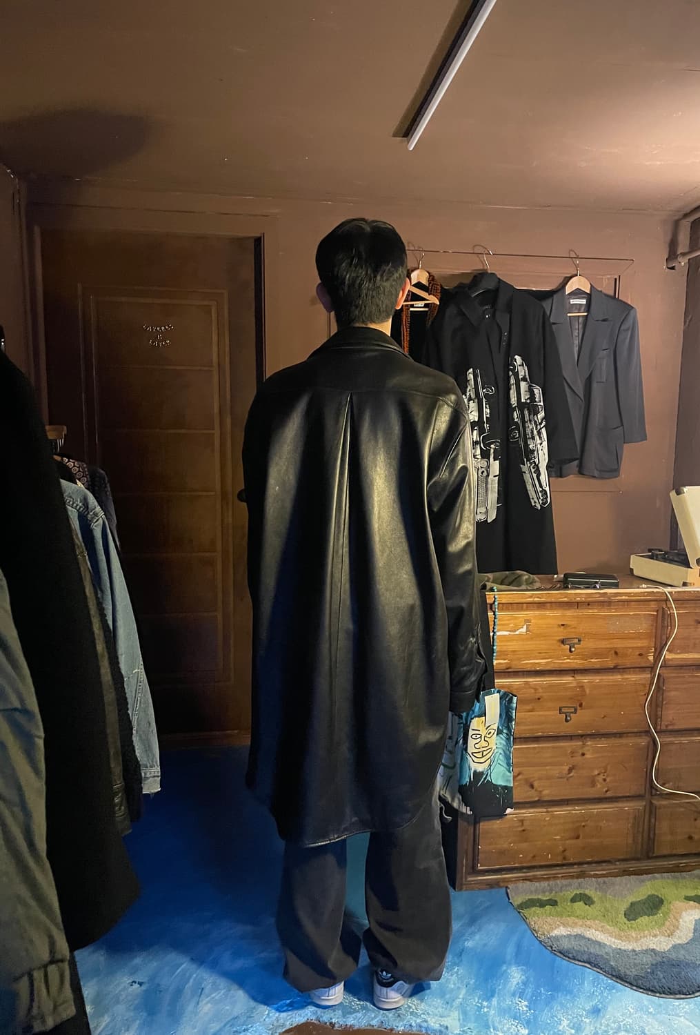 UNIQUE SILHOUETTE LAMBSKIN LONG SHIRT 상품이미지4