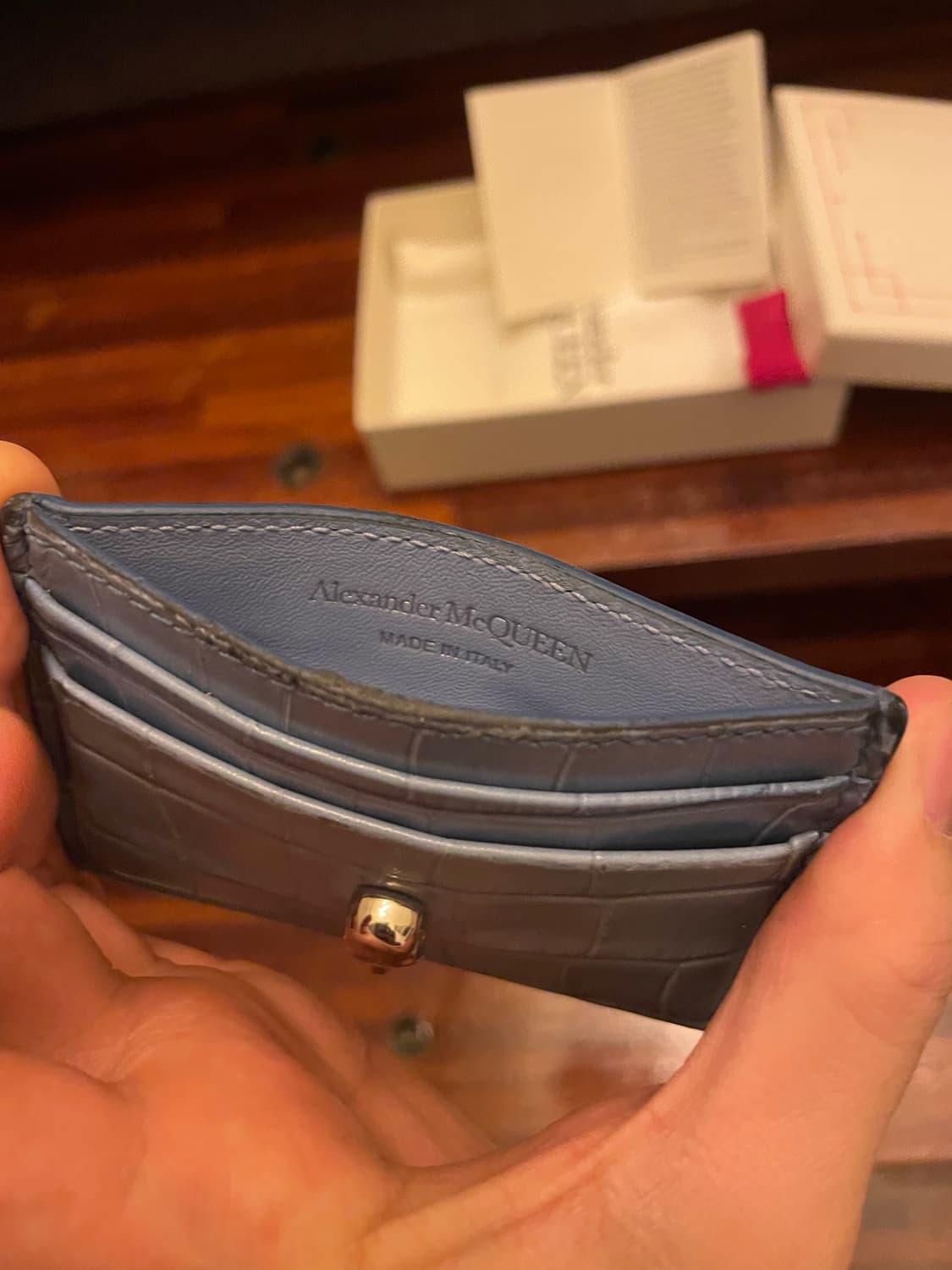 알렉산더 맥퀸 스카이블루 카드지갑 풀세트 상품이미지4