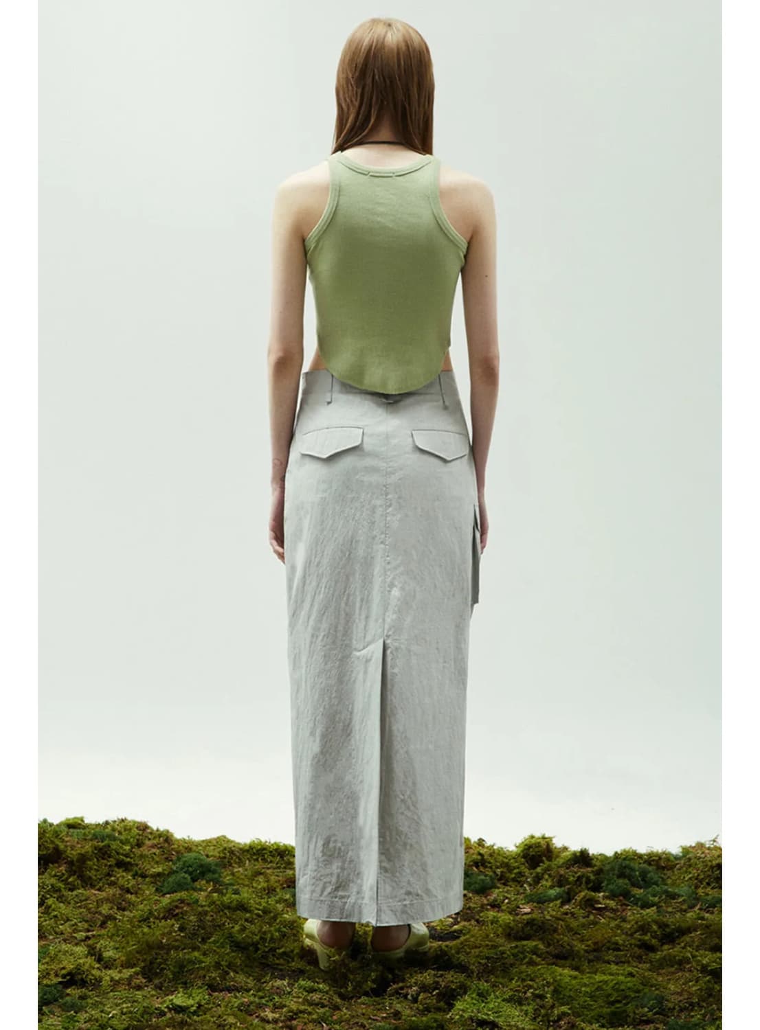 커렌트 심볼 립 슬리브리스 카키 베이지 상품이미지3