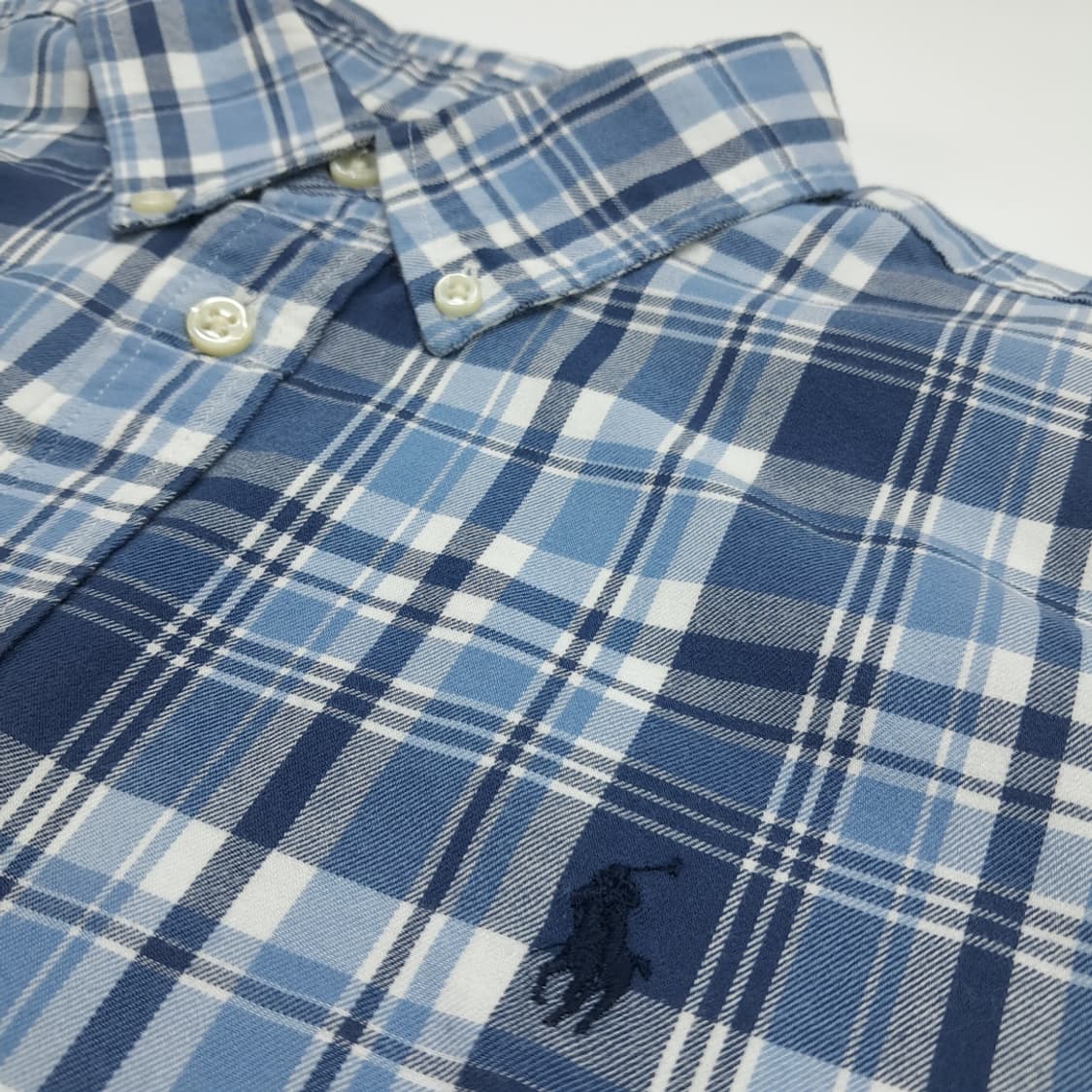 Co793W XL 폴로 랄프로렌 블루 타탄체크 긴팔 셔츠 남방 상품이미지5
