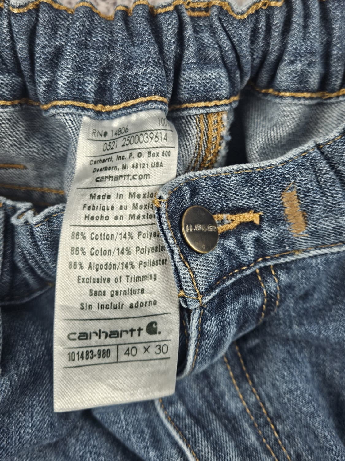 칼하트 밴딩 니패치드 커스텀 데님 팬츠 ( 40X30 ) / 10636 상품이미지7