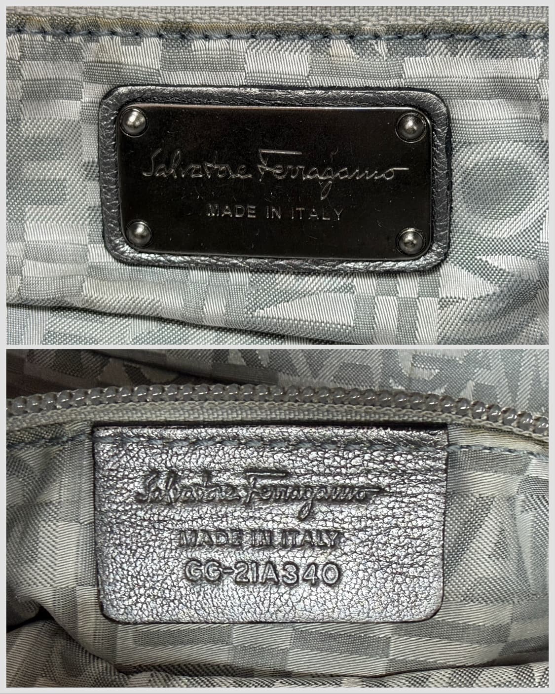 페라가모 메탈릭 레더 간치니 스티치 숄더백 상품이미지10