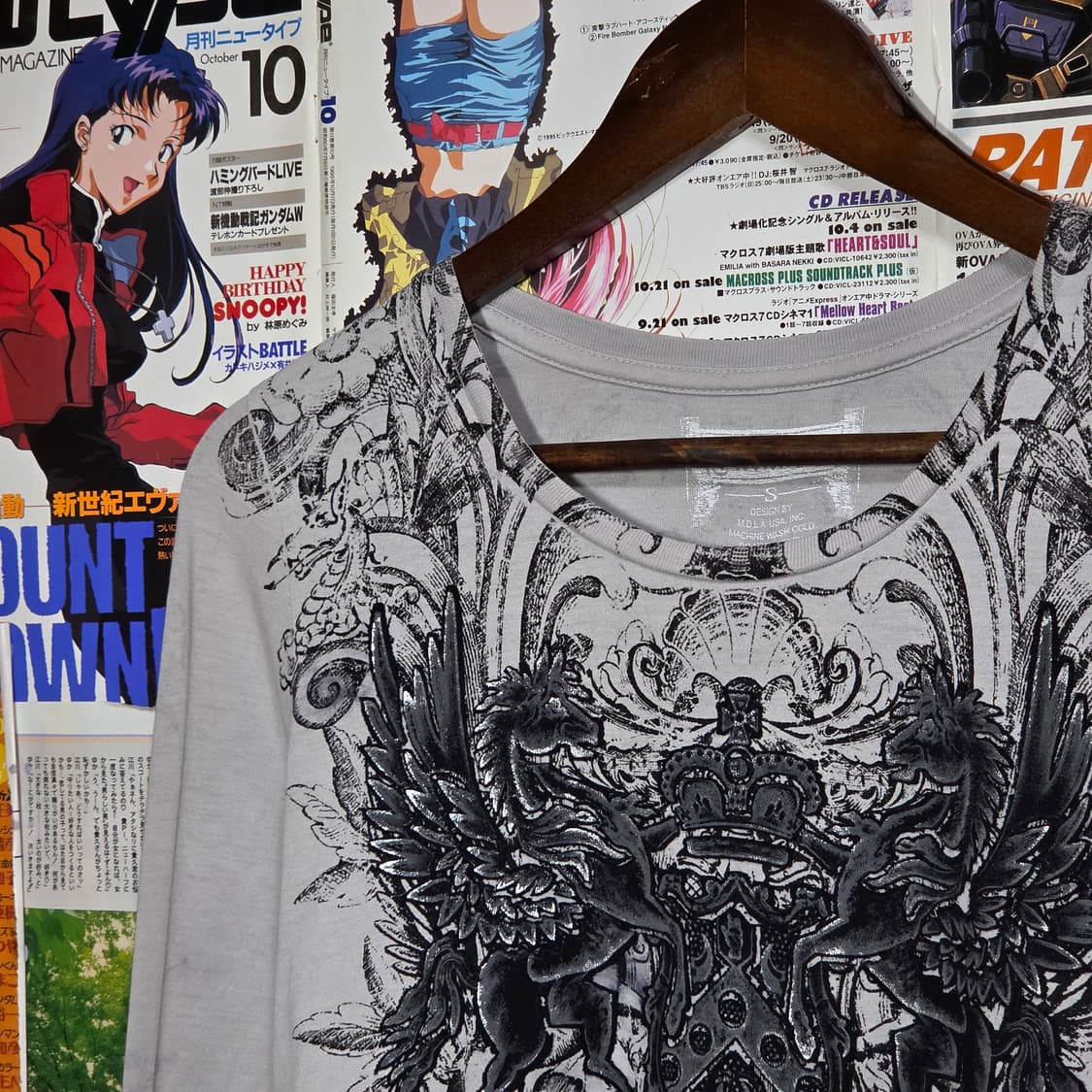 버커루 그레이 타이다이 날개 롱슬리브 딱붙티 상품이미지2