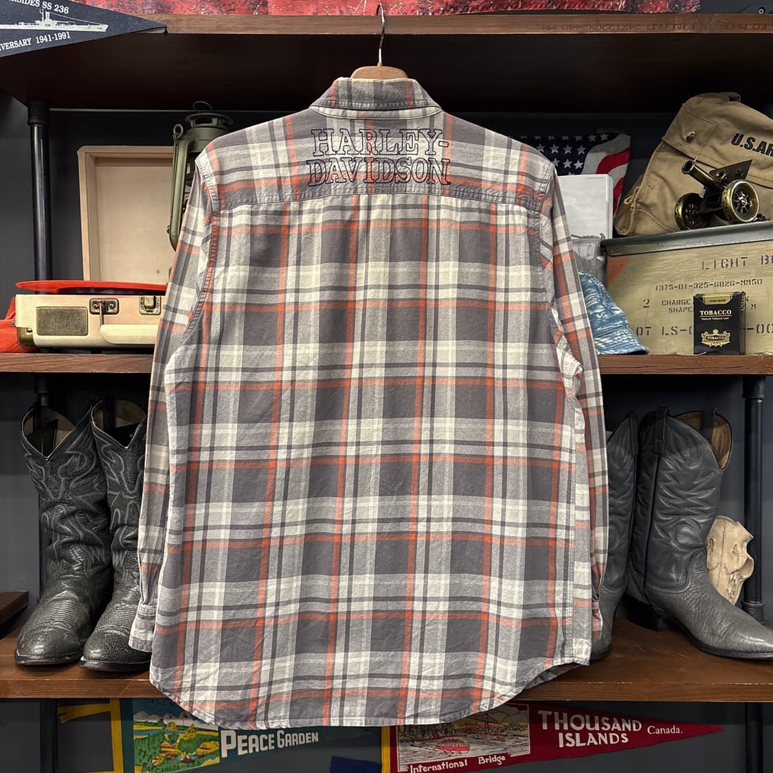 할리데이비슨 시그니쳐 엠브로이드 플래드 체크 워크셔츠 메탈버튼 N869 상품이미지2