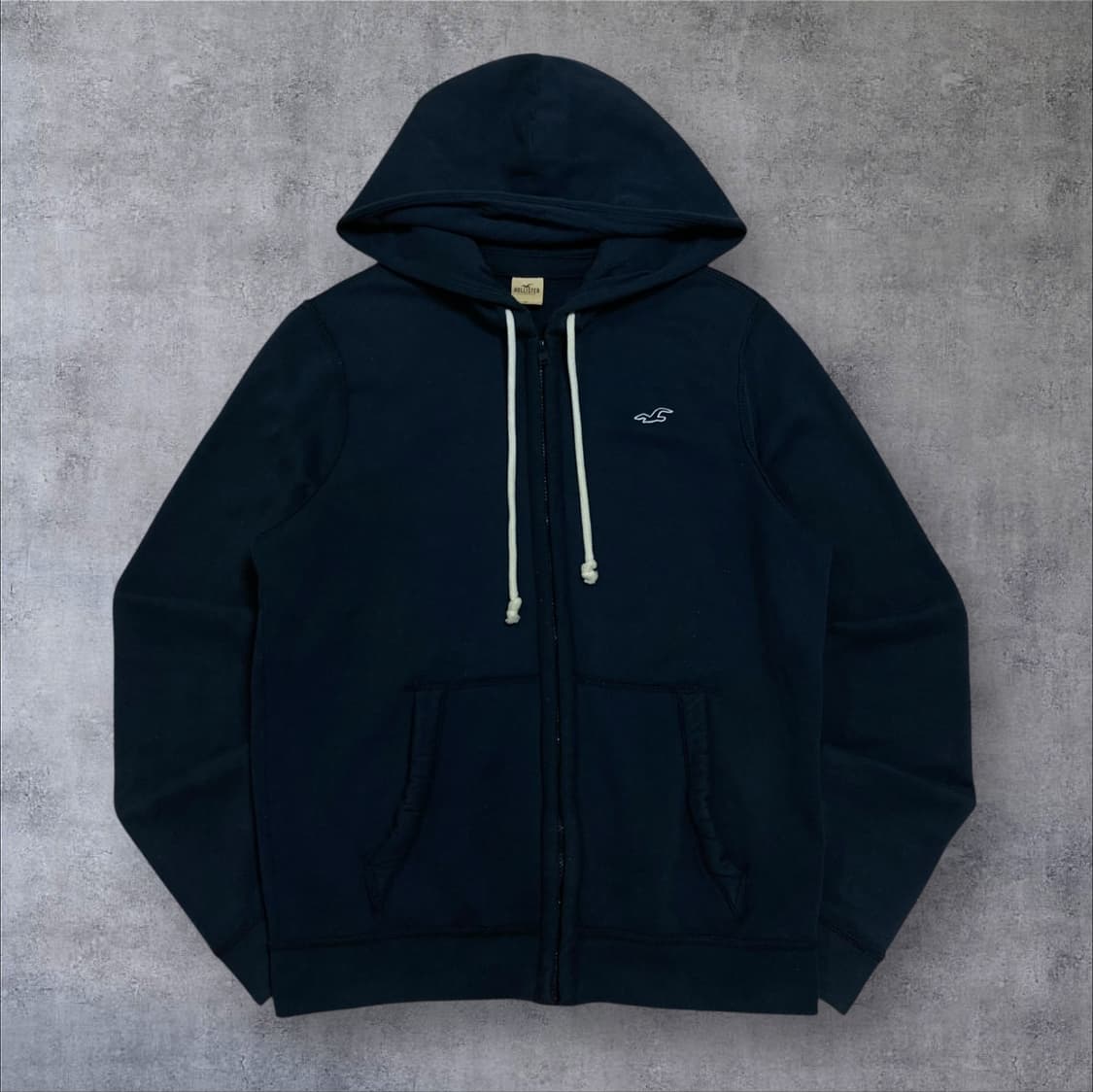 홀리스터 y2k 스몰 로고 네이비 미니멀 후드 집업 상품이미지1