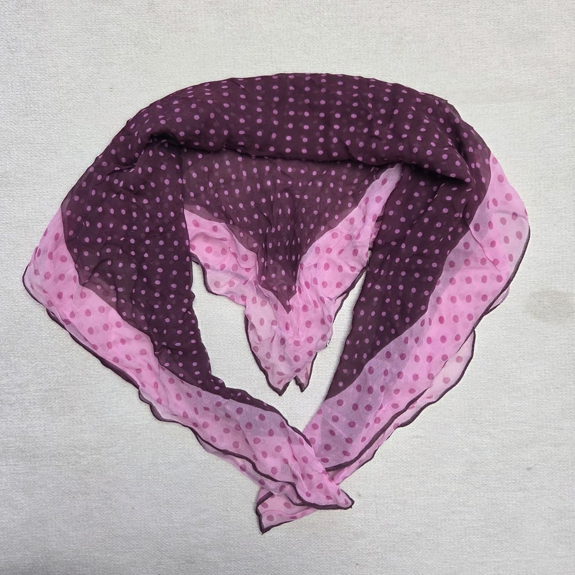 Bill blass 빌 블래스 빈티지 투톤 도트 스카프 상품이미지2