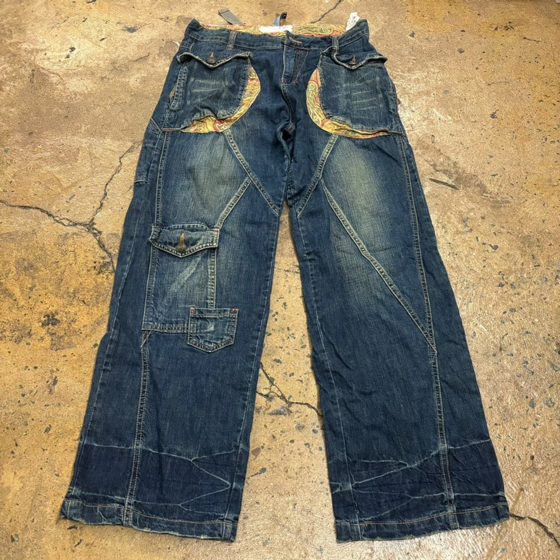 [정품/L] 빈티지 페이즐리 데님 카고 바지  상품이미지2