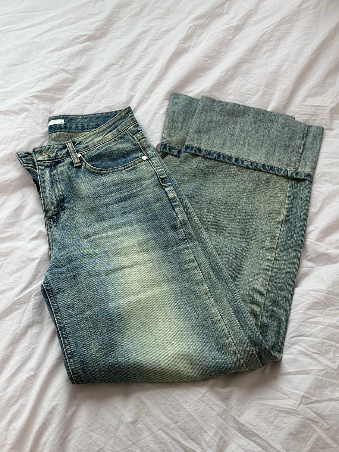 보헤미안서울 와이드 롤업 데님 상품이미지4