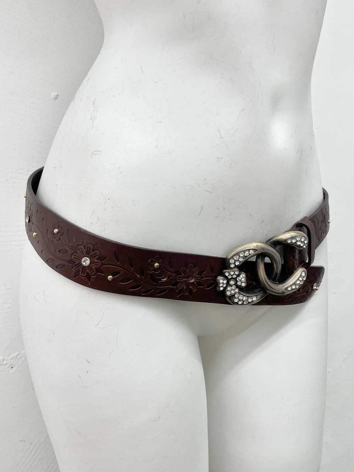 리얼레더 오리엔탈 큐빅 버클 벨트 상품이미지3