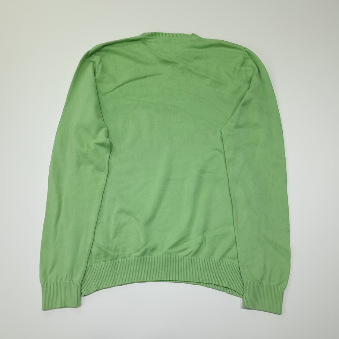 CL218 M 타미힐피거 프리미엄코튼 라임그린 브이넥 니트 스웨터 상품이미지6