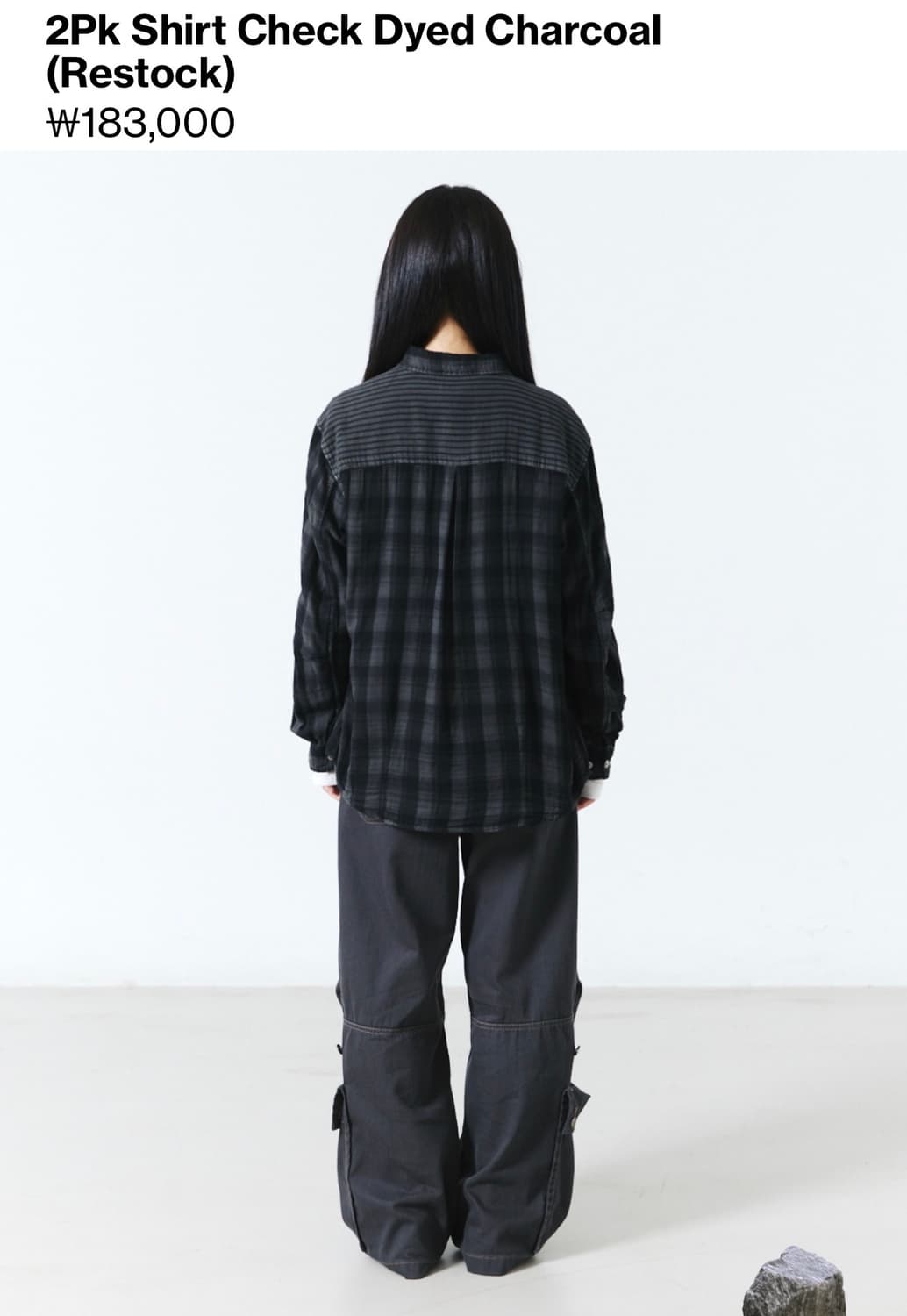 해칭룸 Shirt Check Dyed Charcoal 4 size 상품이미지4