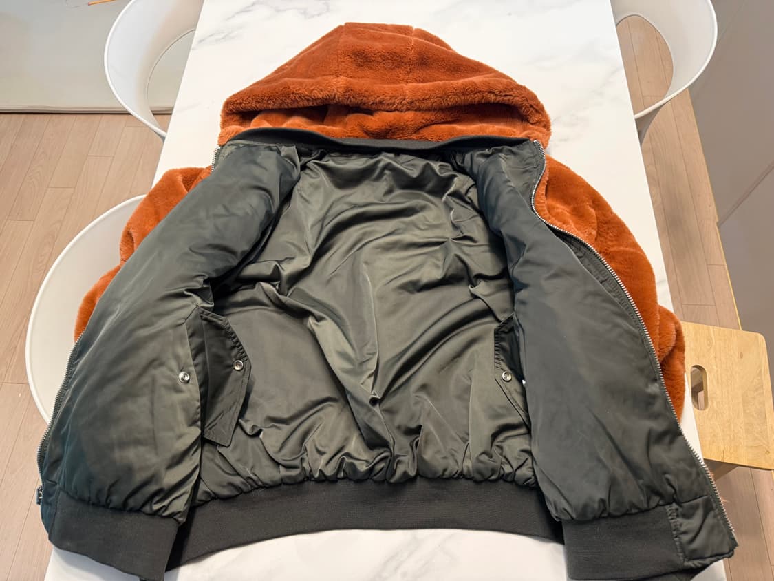 자라 퍼 양면 패딩 L 정품 상품이미지3