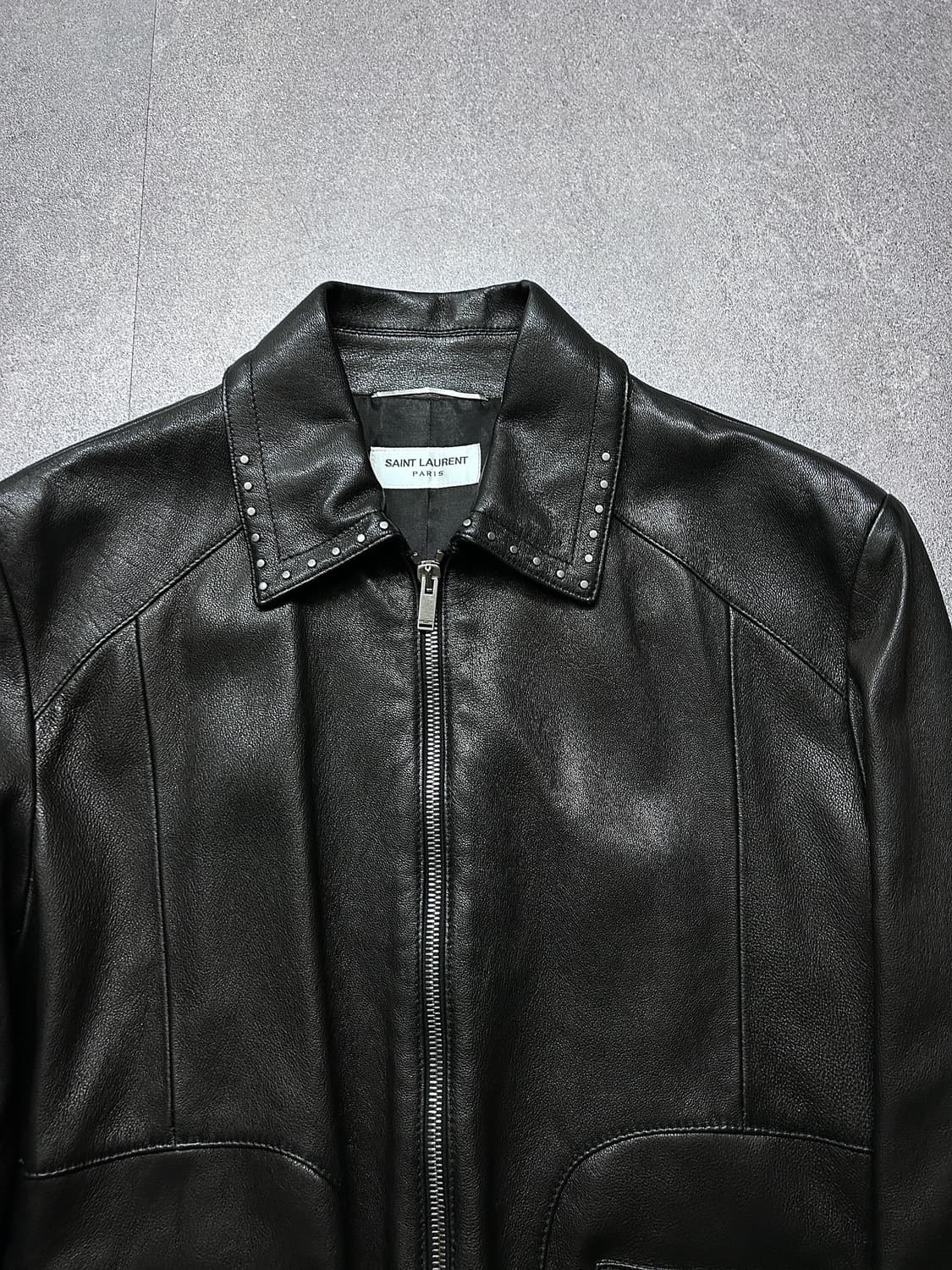 생로랑 스터드 에비에이터 레더 자켓 상품이미지3