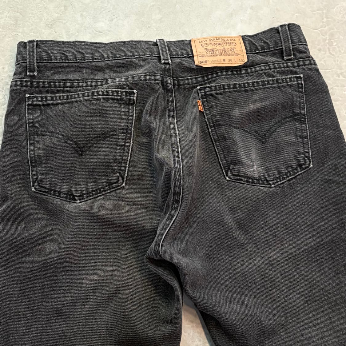 [36/30] 90s USA🇺🇸 리바이스 505 오렌지 탭 블랙 흑청 상품이미지7